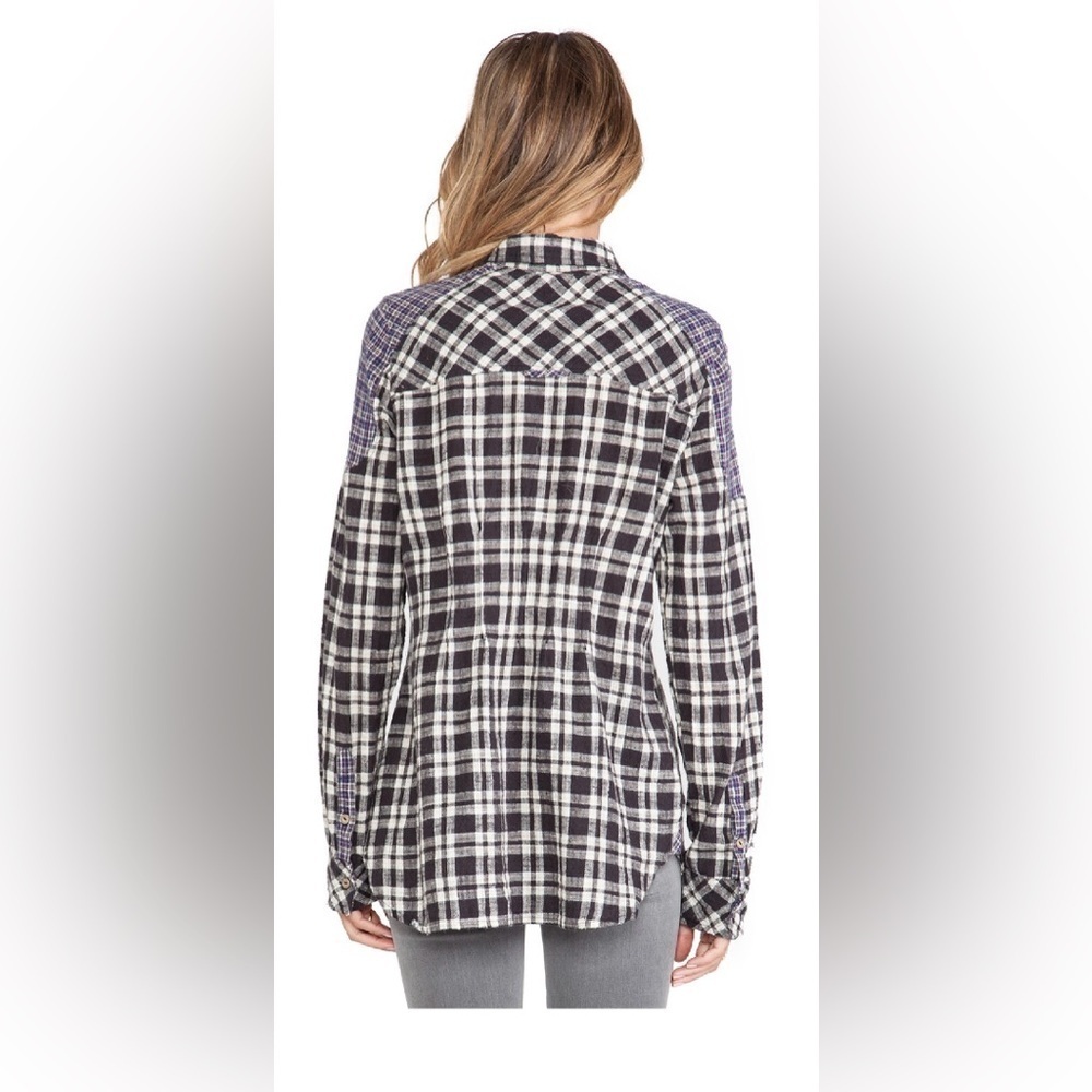 Free People Catch Up With Me Plaid Black Combo in Size XS - Picture 3 of 14